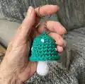 Toadstool Keychain Amigurumi Pattern step 4 - final assembly and finishing