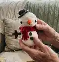 Mel The Snowman Amigurumi Pattern step 1 - construction progress