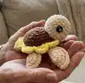Mini Sunflower Turtle Amigurumi Pattern step 1 - construction progress
