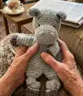 Hippo Lovey Amigurumi Pattern step 4 - final assembly and finishing
