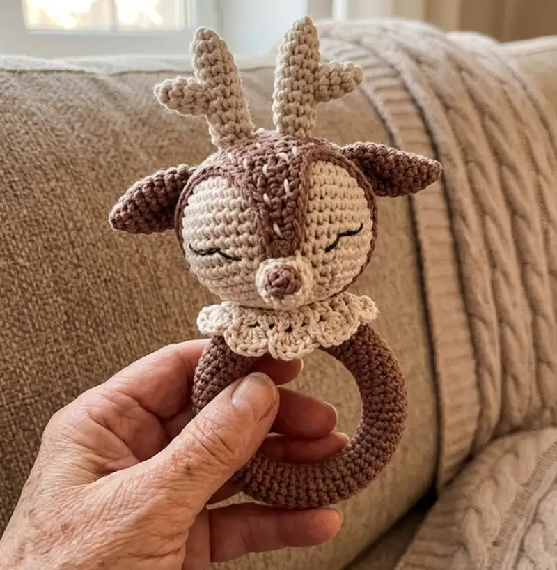 Complimentary Intermediate crochet pattern: Rattle Deer Amigurumi Pattern - Simple to follow guide