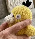 Psyduck-Baby Amigurumi Pattern step 2 - assembly progress