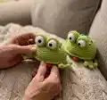 Little Frog Amigurumi Pattern step 1 - construction progress