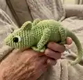 Clyde the Chameleon Amigurumi Pattern step 1 - construction progress