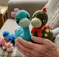 Dino Family Amigurumi Pattern step 4 - final assembly and finishing