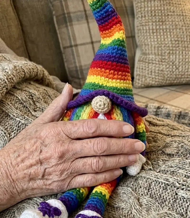 Complimentary Intermediate crochet pattern: Pride Rainbow Gnome Amigurumi Pattern - Simple to follow guide