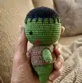 Monster Frankenstein Amigurumi Pattern step 2 - assembly progress
