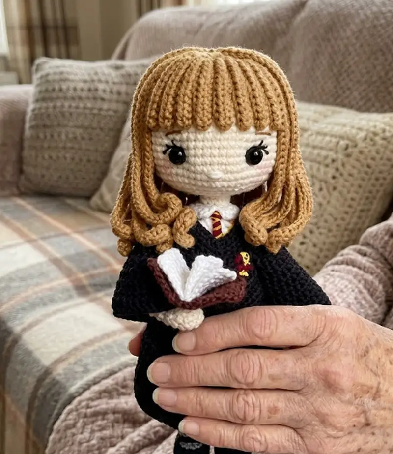 Complimentary Intermediate crochet pattern: Hermione Granger Amigurumi Pattern - Simple to follow guide