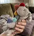 Sleepy Snuggle-saurus Rag Doll Amigurumi Pattern step 4 - final assembly and finishing
