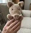 Boar Hand Puppet Amigurumi Pattern step 1 - construction progress