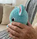 Blue the Dumbo Octopus Amigurumi Pattern step 2 - assembly progress