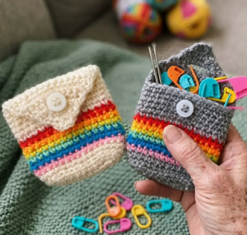 Complimentary Beginner Friendly crochet pattern: Pixie pocket Pouch Pattern - Simple to follow guide