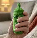Crochet Emotional Support Pickle Amigurumi Pattern step 2 - assembly progress