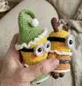Christmas Minion Amigurumi Pattern step 3 - details and accessories