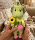Gretta the Dragon Amigurumi Pattern step 1 - construction progress