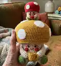 Tofi the Mushroom Amigurumi Pattern step 4 - final assembly and finishing