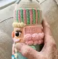The Baby Blue Nutcracker Amigurumi Pattern step 2 - assembly progress
