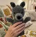 Wolf Hand Puppet Amigurumi Pattern step 1 - construction progress