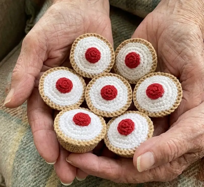 Complimentary Beginner Friendly crochet pattern: Mini Cherry Bakewell Pattern - Simple to follow guide