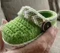 Tribal Baby Clogs Pattern step 2 - assembly progress