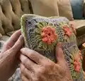 Flower Garden Throw Pillow Pattern step 2 - assembly progress
