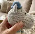 Bepo the little hippo Amigurumi Pattern step 2 - assembly progress