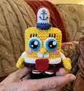Cute Sponge Amigurumi Pattern step 1 - construction progress