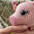 Millie the Melon Pig Amigurumi Pattern step 2 - assembly progress