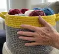 Dip Edge Crochet Basket Pattern step 3 - details and accessories