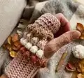 Horizon Fingerless Gloves Pattern step 2 - assembly progress