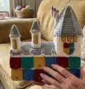 Hogwarts Castle Amigurumi Pattern step 1 - construction progress