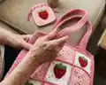 Strawberry Tote Bag and Drawstring Pouch Crochet Pattern step 4 - final assembly and finishing
