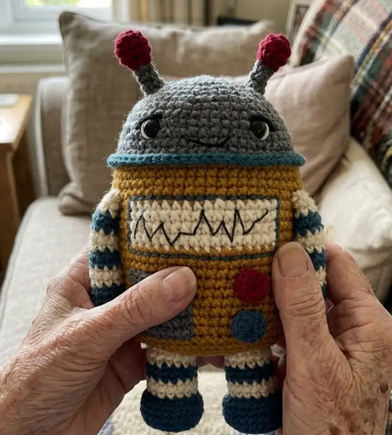 Complimentary Beginner Friendly crochet pattern: Pixie the Robot Amigurumi Pattern - Simple to follow guide