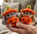 Crochet Bunny Pumpkin Amigurumi Pattern step 4 - final assembly and finishing