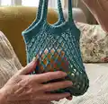 Crochet Market Bag Pattern step 4 - final assembly and finishing