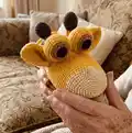 Giraffe Hand Puppet Amigurumi Pattern step 1 - construction progress