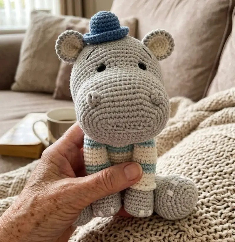 Complimentary Intermediate crochet pattern: Bepo the little hippo Amigurumi Pattern - Simple to follow guide