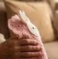 Bunny Baby Blanket Pattern step 2 - assembly progress