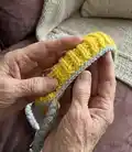Oak Grove Earflap Hat Pattern step 2 - assembly progress