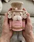 Theo the Nutcracker Amigurumi Pattern step 1 - construction progress