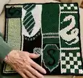 Slytherin Afghan Pattern step 1 - construction progress