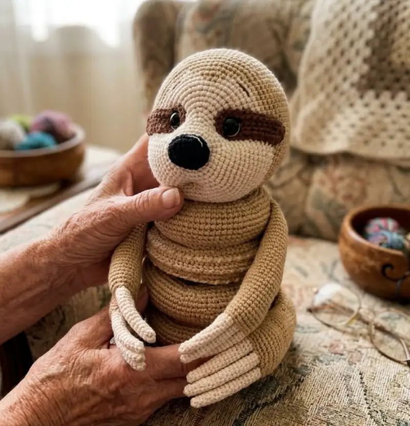 Complimentary Intermediate crochet pattern: Sloth Stacking Toy Amigurumi Pattern - Simple to follow guide