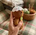 Gingerbread Amigurumi Pattern step 2 - assembly progress