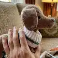 Yumi the Dachshund Amigurumi Pattern step 2 - assembly progress