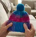 Stripy Shell Stitches Crochet Hat Pattern step 4 - final assembly and finishing