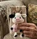 Cow Phone Pouch Amigurumi Pattern step 1 - construction progress