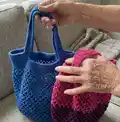 Crochet Market Bag Pattern step 1 - construction progress