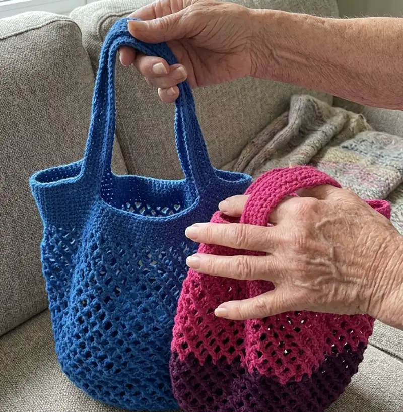 Complimentary Intermediate crochet pattern: Crochet Market Bag Pattern - Simple to follow guide