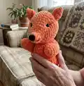 Fox Hand Puppet Amigurumi Pattern step 1 - construction progress