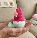 Wendi the Watermelon Amigurumi Pattern step 2 - assembly progress